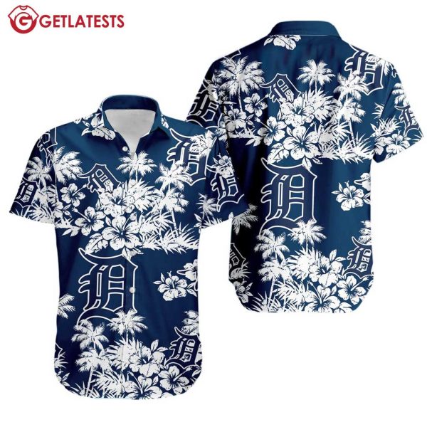 Detroit Tigers MLB Floral Pattern Summer Hawaiian Shirt