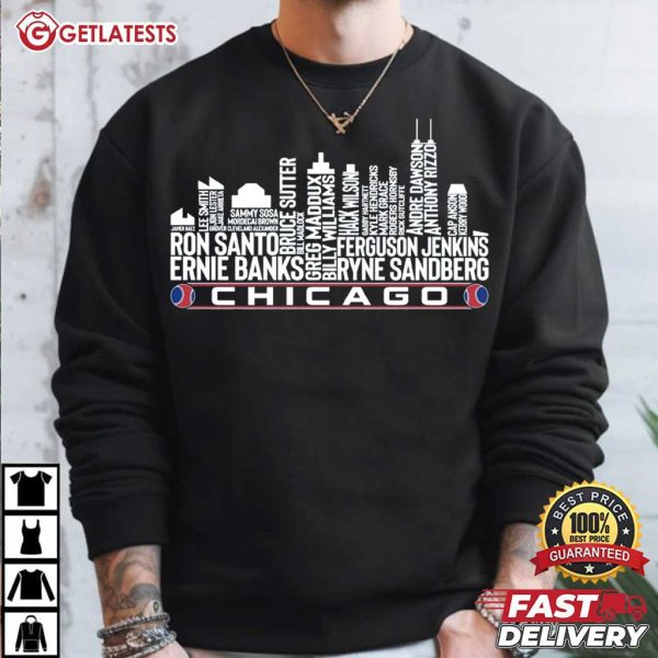 Chicago Baseball Team All Time Legends Chicago City Skyline T Shirt (1)