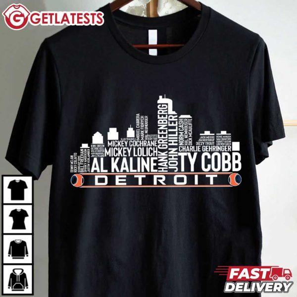 Detroit Baseball Team All Time Legends Detroit City Skyline T Shirt (4)