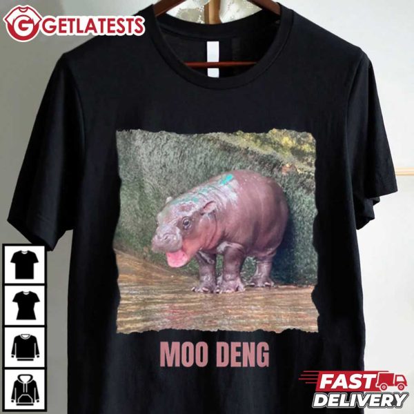 Moo Deng Bouncy Pig Baby Hippo Khao Kheow Open Zoo T Shirt (2)