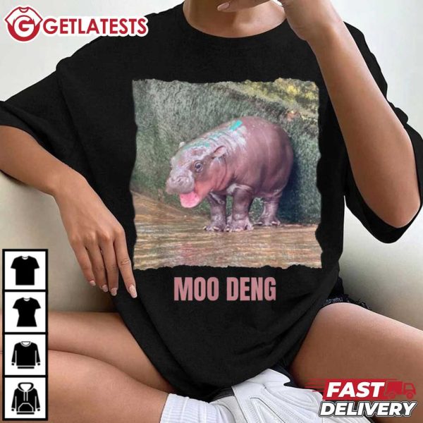 Moo Deng Bouncy Pig Baby Hippo Khao Kheow Open Zoo T Shirt (3)