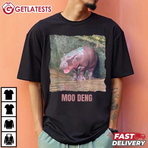 Moo Deng Bouncy Pig Baby Hippo Khao Kheow Open Zoo T Shirt (4)