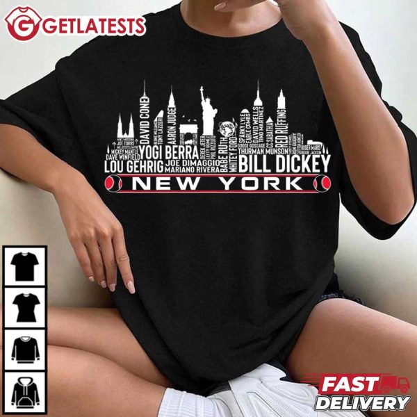 New York Baseball Team All Time Legends New York City Skyline T Shirt (1)