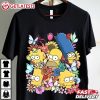 Simpson Family Butterflies Floral Surrounding Cartoon T Shirt (3)