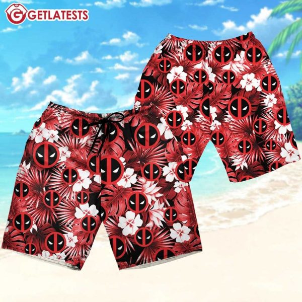 Deadpool Floral Tropical Summer Hawaiian Shirt And Shorts 2 (1)