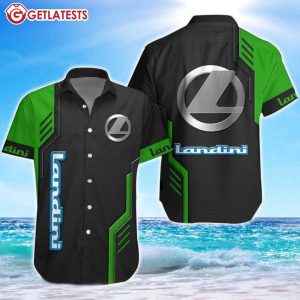 Landini SpA Logo Green Black Hawaiian Shirt