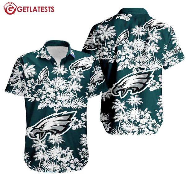 Philadelphia Eagles Floral Pattern Tropical Hawaiian Shirt