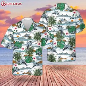 Grumman F 14 Tomcat US Navy Floral Summer Hawaiian ShirtGrumman F 14 Tomcat US Navy Floral Summer Hawaiian Shirt