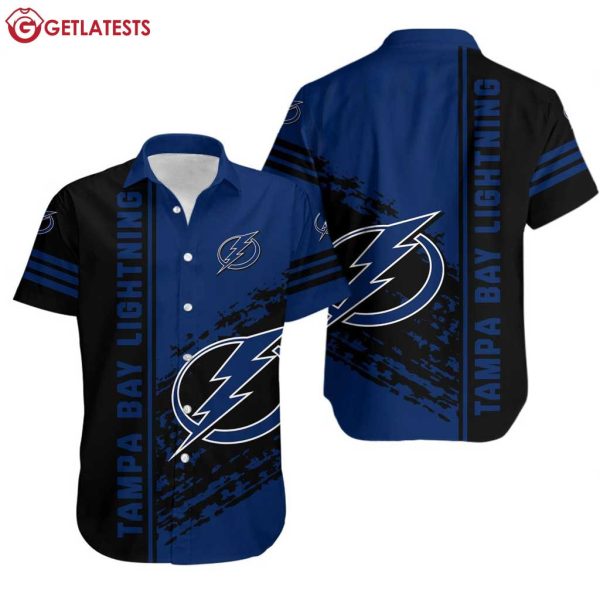 Tampa Bay Lightning NHL Dark Blue And Black Hawaiian Shirt