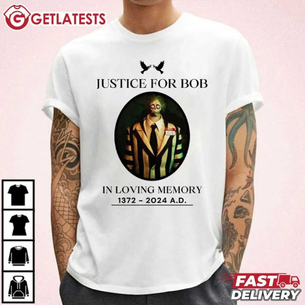 Beetlejuice Justice for Bob In Loving Memory of Bob Halloween T Shirt (1)