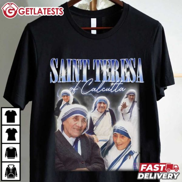 Saint Teresa of Calcutta Mother Teresa Retro Graphic T Shirt (3)