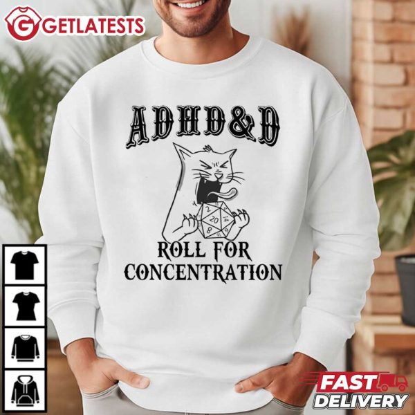 ADHD Dungeons And Dragons Roll For Concentration T Shirt (1)