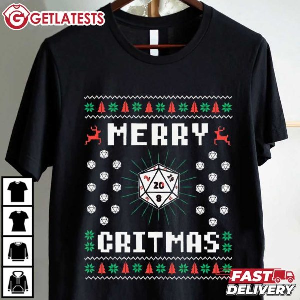 DnD Merry Critmas Die Dungeons And Dragons T Shirt (1)