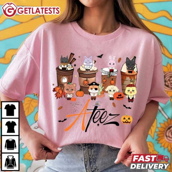 Ateez Coffee Cute Halloween Kpop Music T Shirt (1)