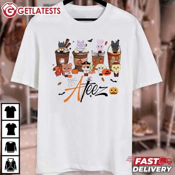 Ateez Coffee Cute Halloween Kpop Music T Shirt (4)