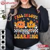 Fall In Love With Learning Autumn Pumpkin Teacher Retro Graphic T Shirt (1)