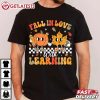 Fall In Love With Learning Autumn Pumpkin Teacher Retro Graphic T Shirt (2)