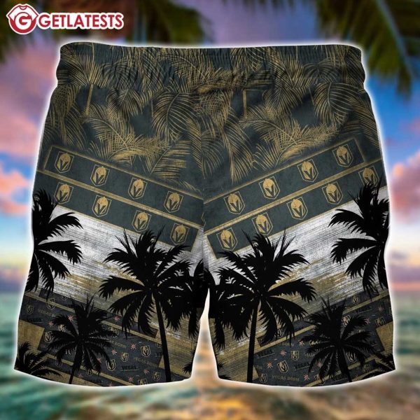 Vegas Golden Knights NHL Palm Tree Pattern Hawaiian Shirt And Shorts (3)