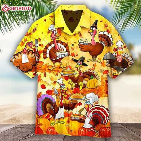 Chef Turkey Men's Thanksgiving Gift Hawaii Shirt Tee