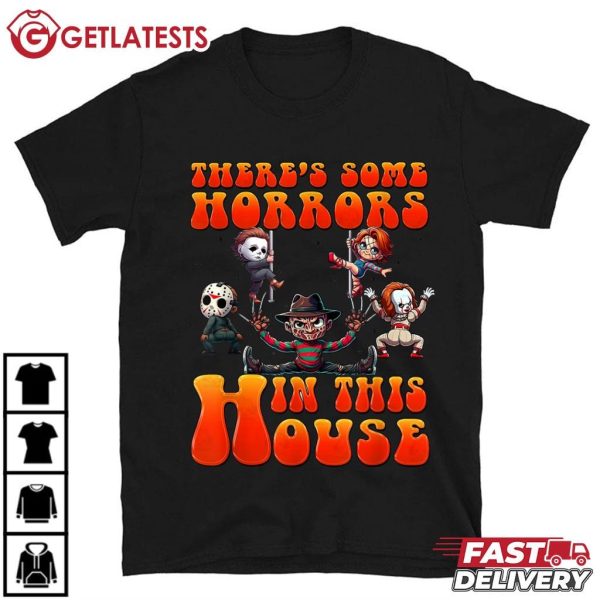 There's Some Horrors In This House Horrors Characters Halloween T Shirt (2)