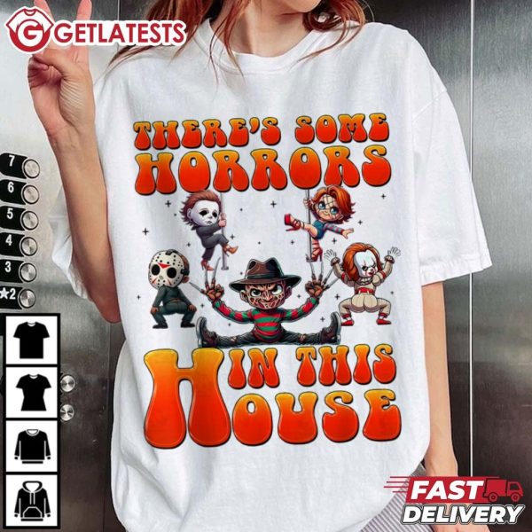 There's Some Horrors In This House Horrors Characters Halloween T Shirt (4)