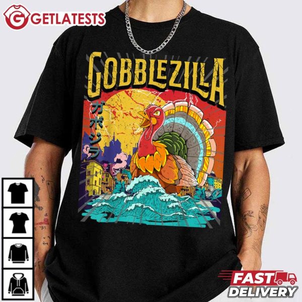 Gobblezilla Turkey Thanksgiving Day T Shirt (2)