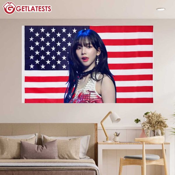 Karina Of Aespa Kpop USA Flag