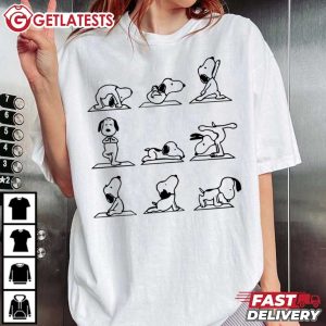 Snoopy Dog Yoga Poses Cartoon T Shirt