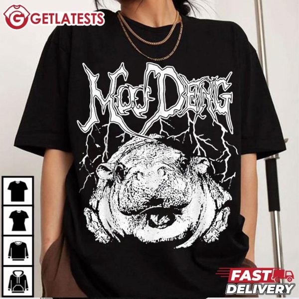 Death Metal Cute Baby Hippo Moo Deng Hippopotamus T Shirt (1)