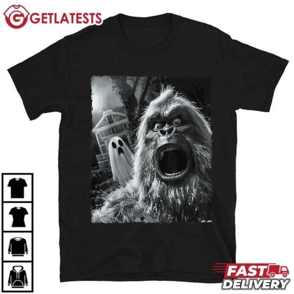 Bigfoot Sasquatch Yeti Ghost Funny Halloween T Shirt (2)