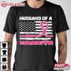 Pink Ribbon American Flag Husband Of A Warrior Breast Cancer T Shirt (1)