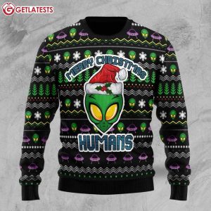 Alien Merry Christmas Humans Ugly Christmas Sweater