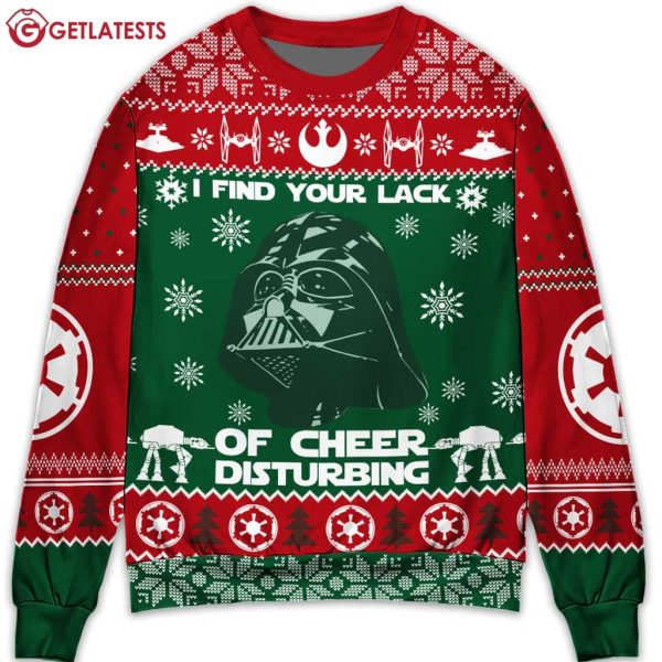 Star Wars Darth Vader I Find Your Lack Of Cheer Disturbing Ugly Sweater (1)