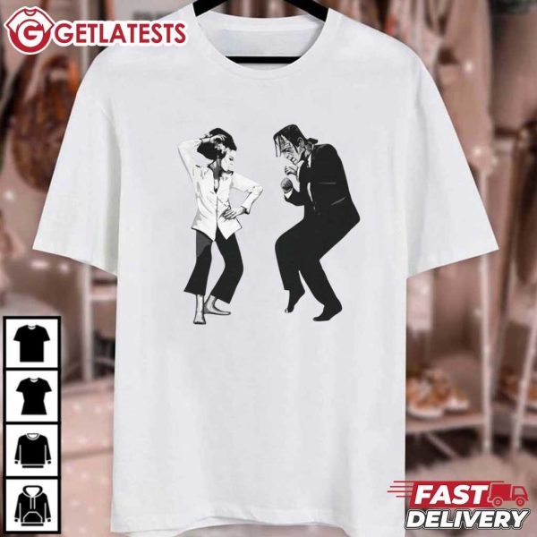 Frankenstein and Bride Pulp Fiction Horror Halloween T Shirt (2)