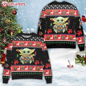 Baby Yoda And Autism Awareness Ugly Christmas Sweater