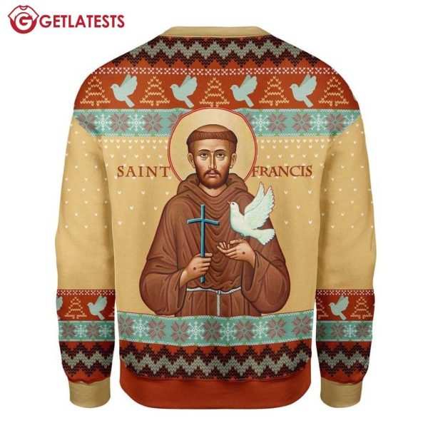 Saint Francis God Of Animal And Environment Ugly Sweater (1)