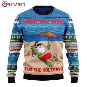 Santa Claus Hanging Loose For The Holidays Ugly Sweater