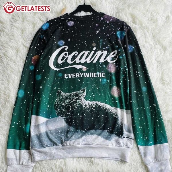 Snow Cat Cocaine Everywhere Ugly Sweater (2)