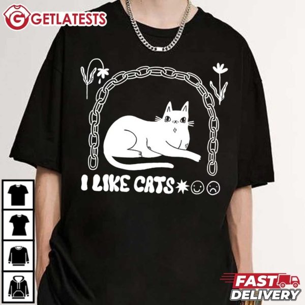 I Like Cats Cat Lovers T Shirt (4)