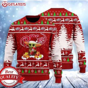 Baby Yoda Hug Dr Pepper Ugly Christmas Sweater