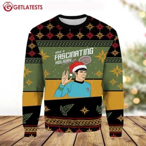 Spock Star Trek Have A Fascinating Holiday Ugly Christmas Sweater