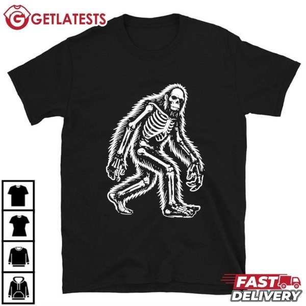 Bigfoot Sasquatch Skeleton Halloween T Shirt (2)