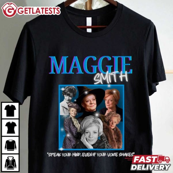 Maggie Smith Speak Your Mind Even If Your Voice Shakes Vintage Graphic T Shirt (5)