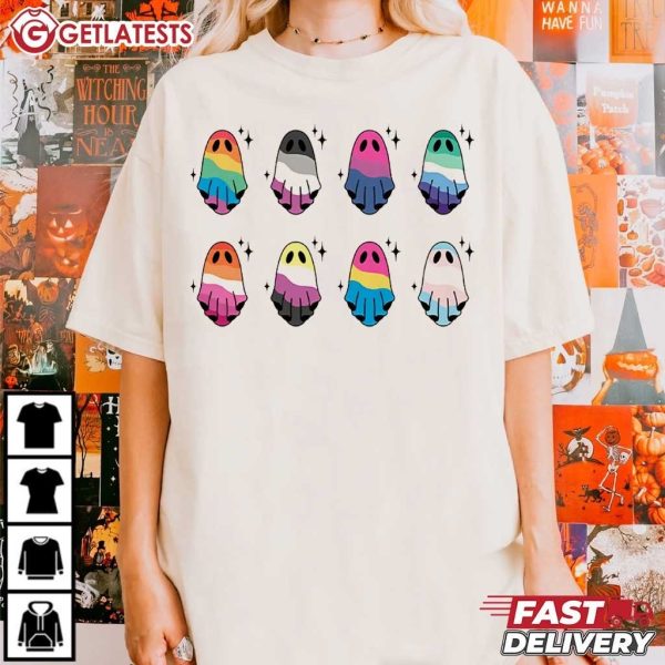 LGBTQ Cute Ghost Spooky Halloween T Shirt (3)