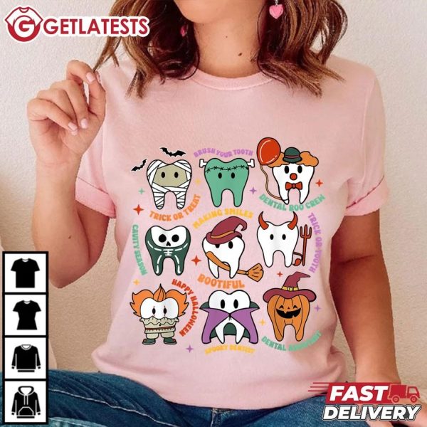 Dental Boo Crew Dentist Costume Teeth Halloween T Shirt (2)