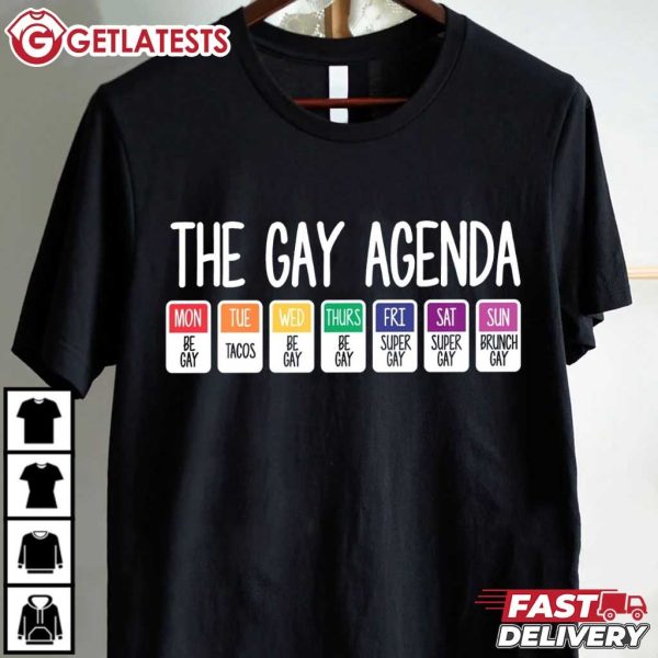 The Gay Agenda LGBTQ Pride Rainbow T Shirt (2)