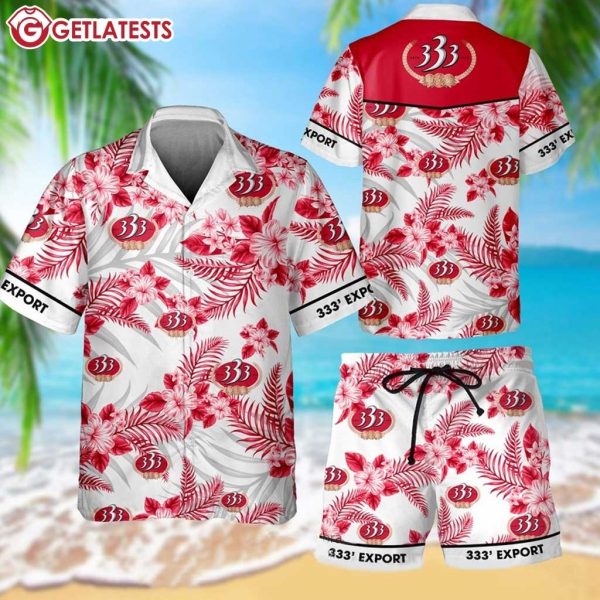 333 Export Beer Summer Hawaiian Shirt And Shorts