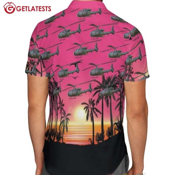 Aerospatiale Gazelle French Army Sunrise Hawaiian Shirt (1)