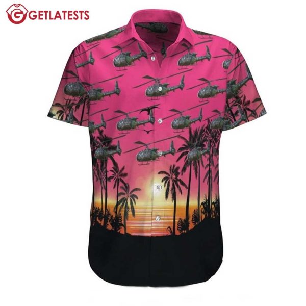 Aerospatiale Gazelle French Army Sunrise Hawaiian Shirt (2)