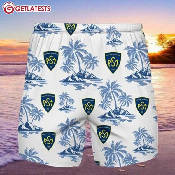 Asm Clermont Auvergne Football Summer Hawaiian Shirt And Shorts (2)